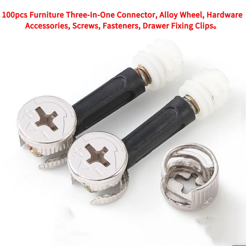 Furniture Hardware Parts - Connecteurs trois-en-un pour meubles, roues en