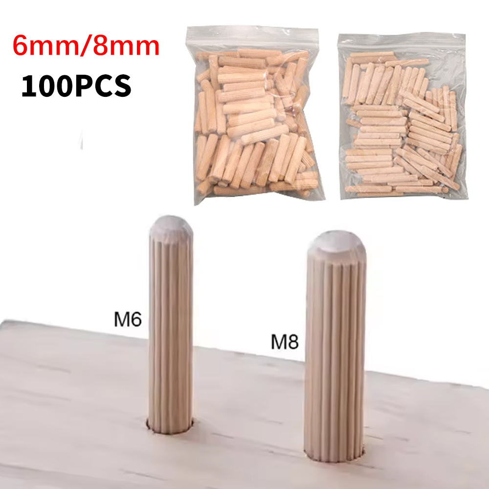 Furniture Joinery Hardware - Chevilles en bois rainurées 6/8 mm