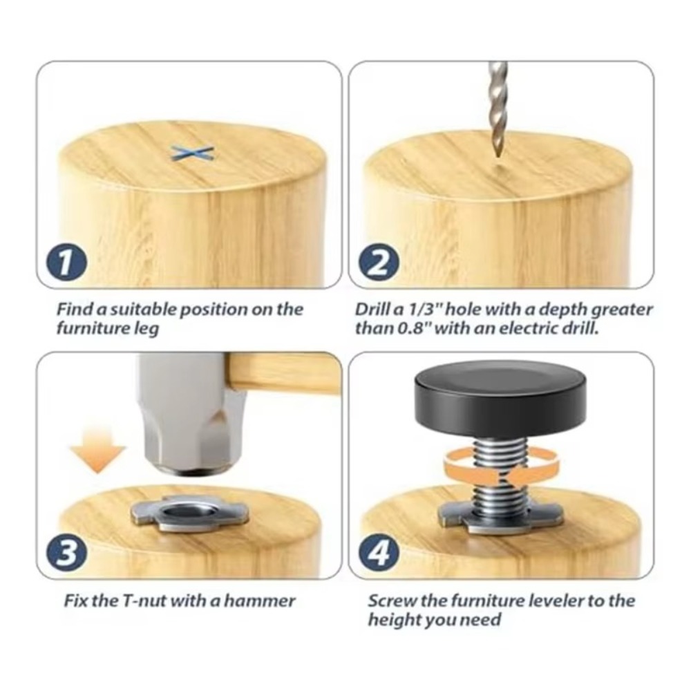 8 pièces Nouveaux pieds de niv - Furniture Leveling Hardware avis et prix